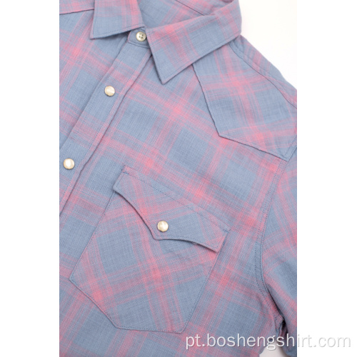 Camisa xadrez de algodão com design casual de baixo preço